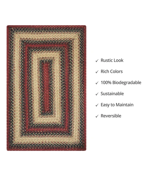 Homespice Decor Jute Braided Highland Multi 519795 22 in. X 72 in. Rect Rug