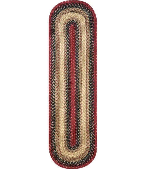 Homespice Decor Jute Braided Accessories Highland Multi 240105PS 8 in. X 28 in. Set of 2 Oval Rug