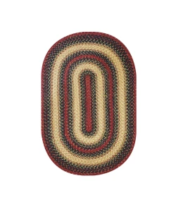 Homespice Decor Jute Braided Highland Multi 505798 6 ft. X 9 ft. Oval Rug