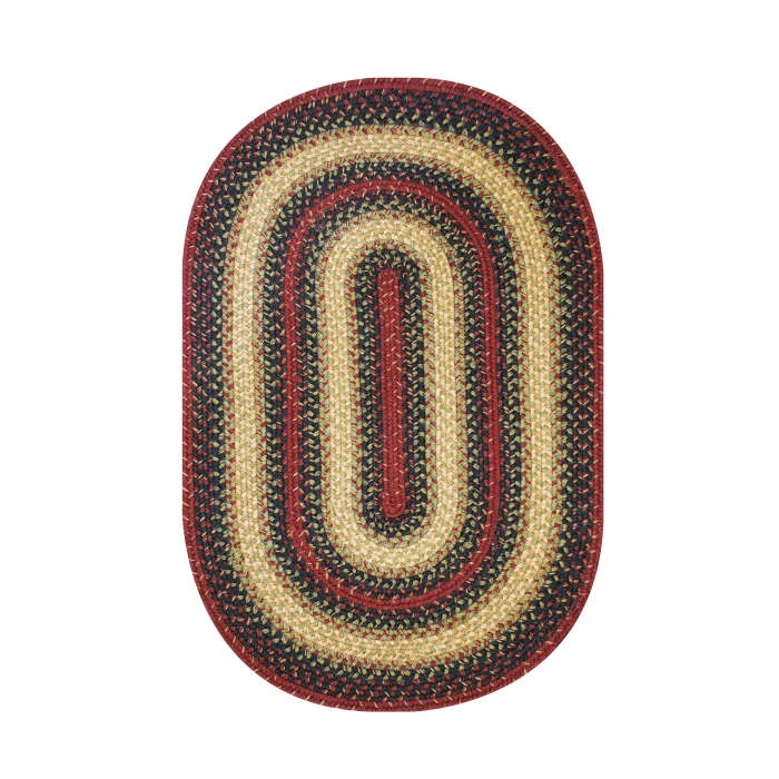 Homespice Decor Jute Braided Highland Multi 502797 27 in. X 45 in. Oval Rug