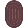 Homespice Decor Jute Braided Rug Burgundy & Navy Blue Jamestown 2ft. x 3ft. Oval Rug