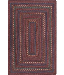 Homespice Decor Jute Braided Rug Burgundy & Navy Blue Jamestown 6ft. x 9ft. Rect. Rug