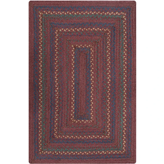 Homespice Decor Jute Braided Rug Burgundy & Navy Blue Jamestown 5ft. x 8ft. Rect. Rug