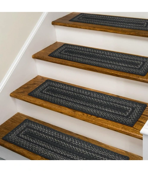 Homespice Decor Jute Braided Accessories Black Jet Black 8in. x 28in. Set of 13 Rect. Rug