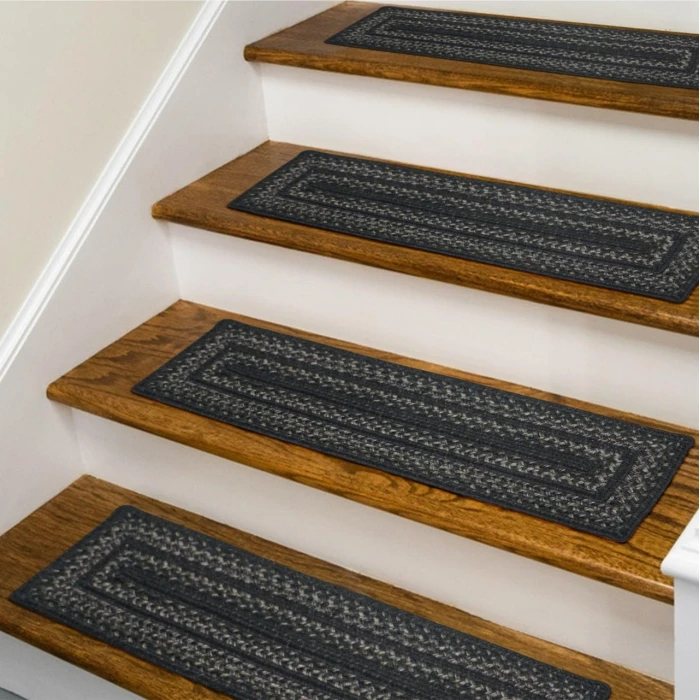 Homespice Decor Jute Braided Accessories Black Jet Black 8in. x 28in. Set of 13 Rect. Rug