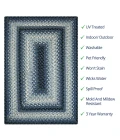 Homespice Decor Ultra Durable Braided Juniper Blue 322227 20 in. X 30 in. Rect Rug