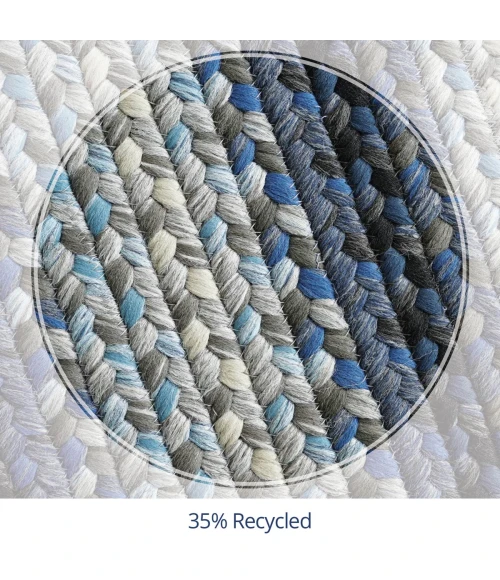 Homespice Decor Ultra Durable Braided Juniper Blue 322227 20 in. X 30 in. Rect Rug