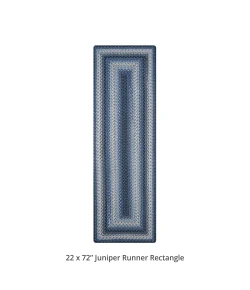 Homespice Decor Ultra Durable Braided Juniper Blue 329226 22 in. X 72 in. Rect Rug