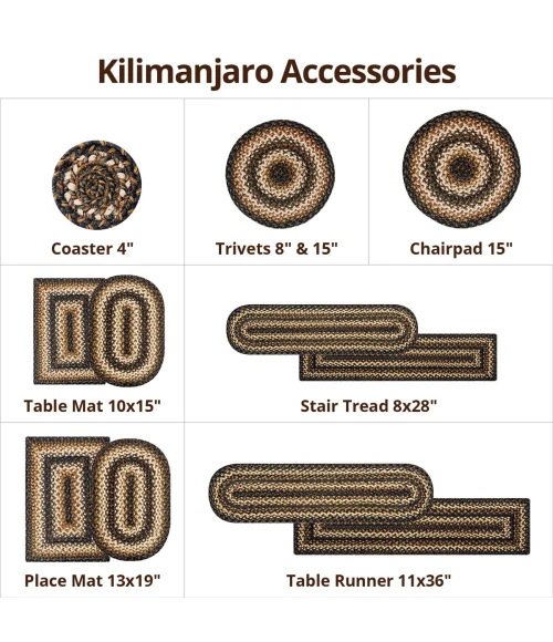 Homespice Decor Jute Braided Kilimanjaro Black 505217 6 ft. X 9 ft. Oval Rug