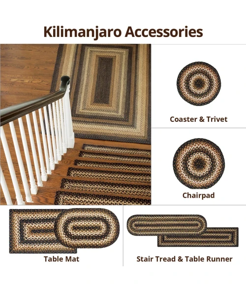 Homespice Decor Jute Braided Kilimanjaro Black 503213 4 ft. X 6 ft. Oval Rug