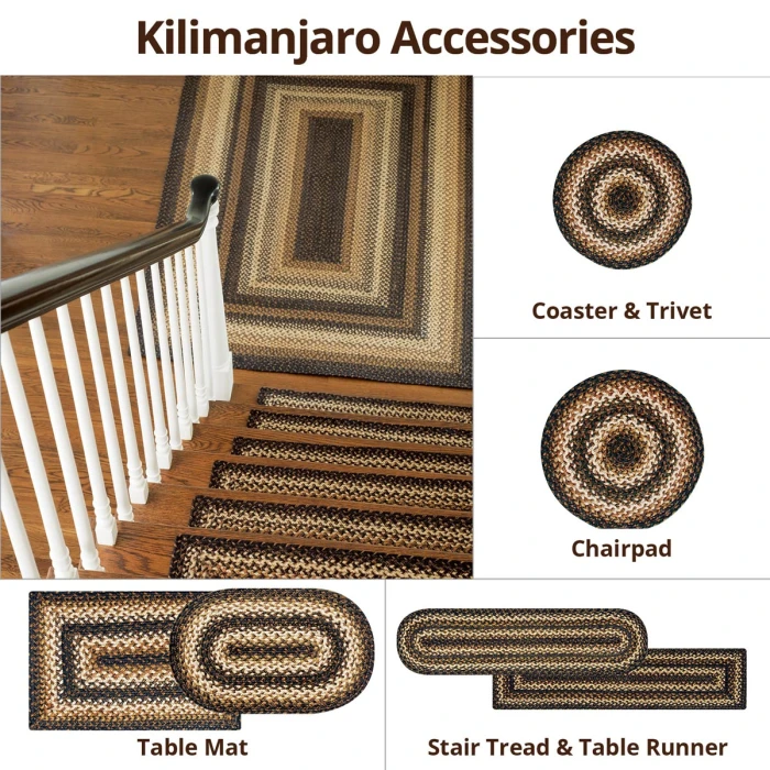 Homespice Decor Jute Braided Kilimanjaro Black 503213 4 ft. X 6 ft. Oval Rug