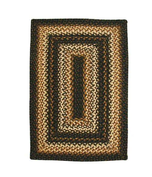 Homespice Decor Jute Braided Kilimanjaro Black 511218 20 in. X 30 in. Rect Rug