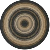 Homespice Decor Jute Braided Rug Black Kilimanjaro 6 FT Round Rug