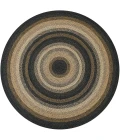 Homespice Decor Jute Braided Rug Black Kilimanjaro 6 FT Round Rug