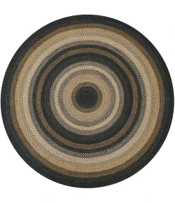 Homespice Decor Jute Braided Rug Black Kilimanjaro 6 FT Round Rug