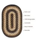 Homespice Decor Jute Braided Kilimanjaro Black 505217 6 ft. X 9 ft. Oval Rug