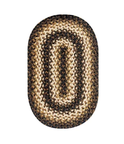 Homespice Decor Jute Braided Kilimanjaro Black 503213 4 ft. X 6 ft. Oval Rug