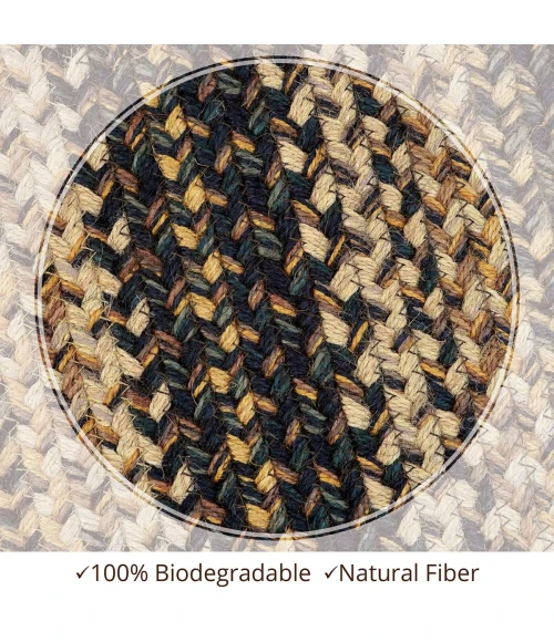 Homespice Decor Jute Braided Kilimanjaro Black 505217 6 ft. X 9 ft. Oval Rug