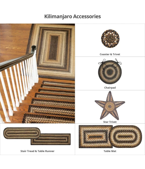 Homespice Decor Jute Braided Kilimanjaro Black 510211 2 ft. X 3 ft. Rect Rug