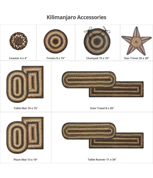 Homespice Decor Jute Braided Kilimanjaro Black 510211 2 ft. X 3 ft. Rect Rug