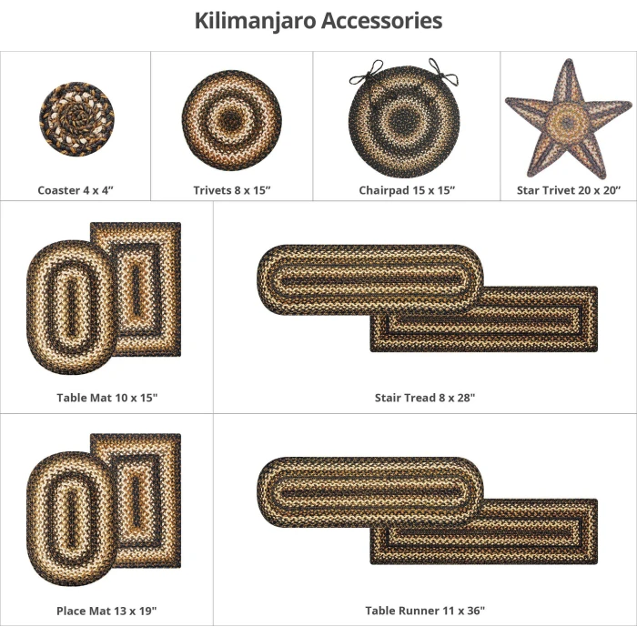 Homespice Decor Jute Braided Kilimanjaro Black 512215 27 in. X 45 in. Rect Rug