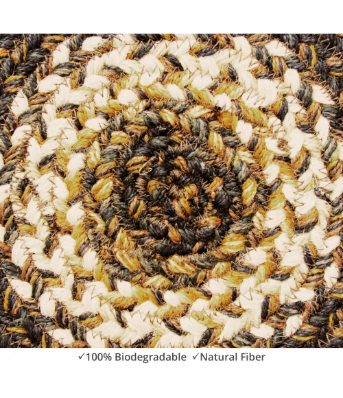 Homespice Decor Jute Braided Accessories Kilimanjaro Black 240022PS 8 in. Set of 3 Round Rug