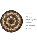 Homespice Decor Jute Braided Accessories Kilimanjaro Black 240040PS 15 in. Set of 2 Round Rug