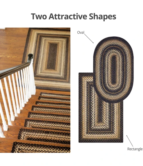 Homespice Decor Jute Braided Kilimanjaro Black 510211 2 ft. X 3 ft. Rect Rug