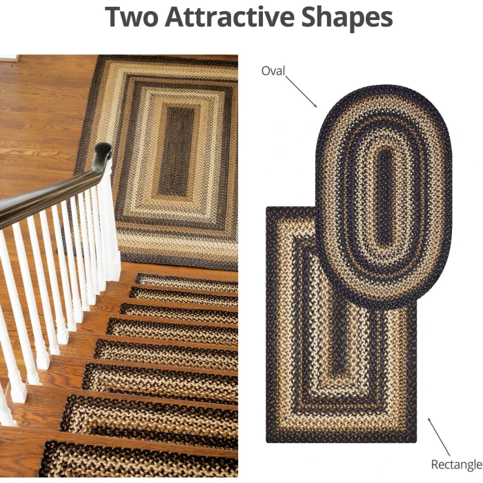 Homespice Decor Jute Braided Kilimanjaro Black 512215 27 in. X 45 in. Rect Rug