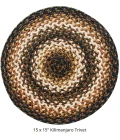 Homespice Decor Jute Braided Accessories Kilimanjaro Black 240040PS 15 in. Set of 2 Round Rug