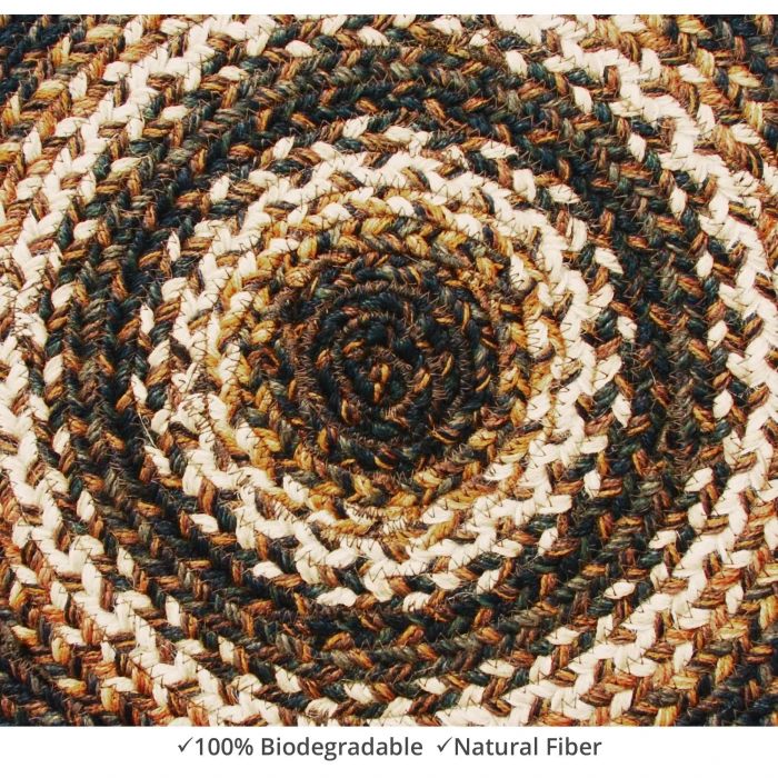 Homespice Decor Jute Braided Accessories Kilimanjaro Black 240040PS 15 in. Set of 2 Round Rug