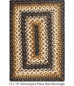 Homespice Decor Jute Braided Accessories Kilimanjaro Black 240070PS 13 in. X 19 in. Set of 4 Rect Rug