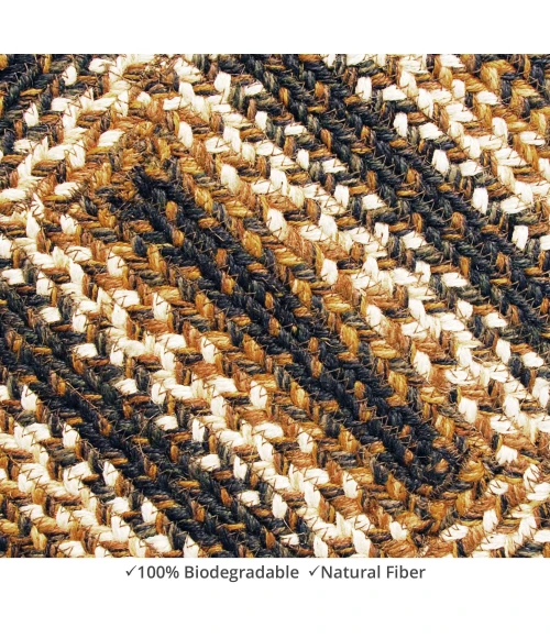 Homespice Decor Jute Braided Accessories Kilimanjaro Black 240070PS 13 in. X 19 in. Set of 4 Rect Rug