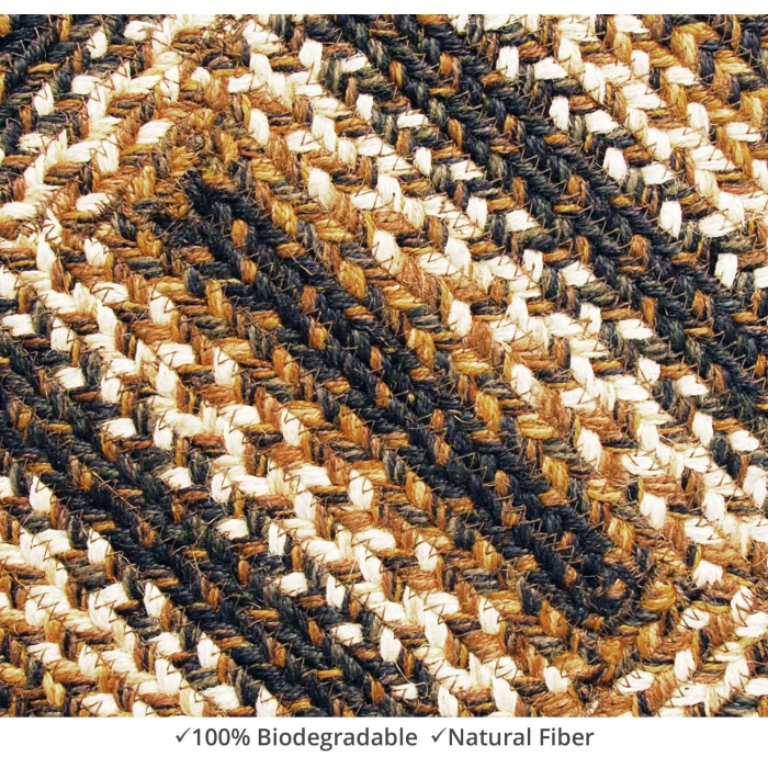 Homespice Decor Jute Braided Accessories Kilimanjaro Black 240070PS 13 in. X 19 in. Set of 4 Rect Rug