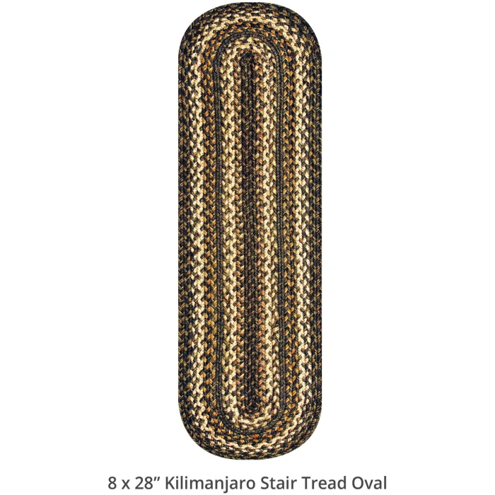 Homespice Decor Jute Braided Accessories Kilimanjaro Black 240098PS 8 in. X 28 in. Set of 2 Oval Rug