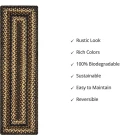 Homespice Decor Jute Braided Accessories Kilimanjaro Black 240114PS 8 in. X 28 in. Set of 2 Rect Rug