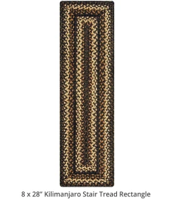 Homespice Decor Jute Braided Accessories Kilimanjaro Black 240114PS 8 in. X 28 in. Set of 2 Rect Rug