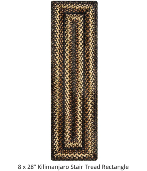 Homespice Decor Jute Braided Accessories Kilimanjaro Black 240114PS 8 in. X 28 in. Set of 2 Rect Rug