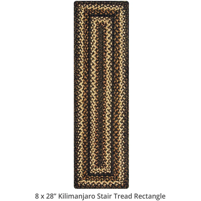 Homespice Decor Jute Braided Accessories Kilimanjaro Black 240146PS 8 in. X 28 in. Set of 13 Rect Rug