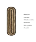 Homespice Decor Jute Braided Accessories Kilimanjaro Black 571212 11 in. X 36 in. Oval Rug