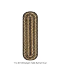 Homespice Decor Jute Braided Accessories Kilimanjaro Black 571212 11 in. X 36 in. Oval Rug