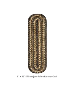 Homespice Decor Jute Braided Accessories Kilimanjaro Black 571212 11 in. X 36 in. Oval Rug