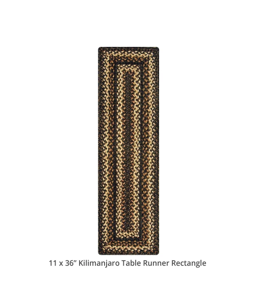 Homespice Decor Jute Braided Accessories Kilimanjaro Black 572219 11 in. X 36 in. Rect Rug