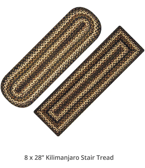 Homespice Decor Jute Braided Accessories Kilimanjaro Black 240130PS 8 in. X 28 in. Set of 13 Oval Rug