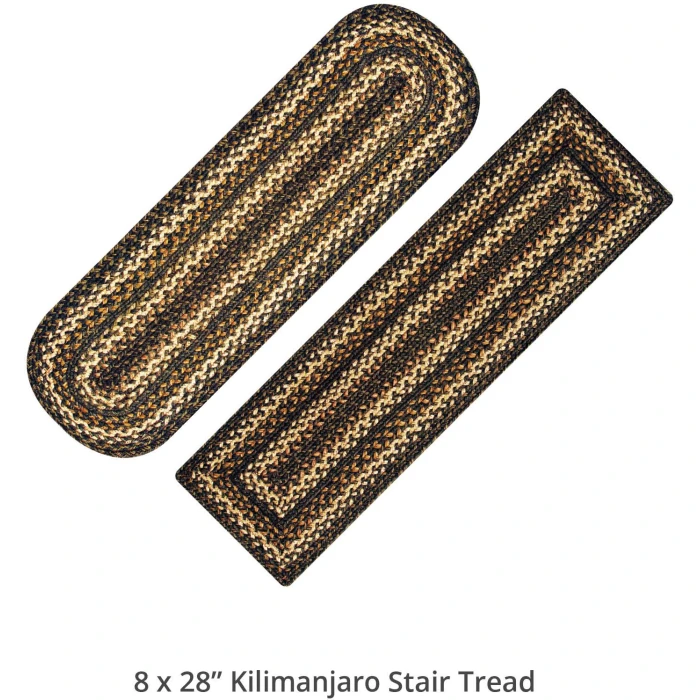Homespice Decor Jute Braided Accessories Kilimanjaro Black 240098PS 8 in. X 28 in. Set of 2 Oval Rug