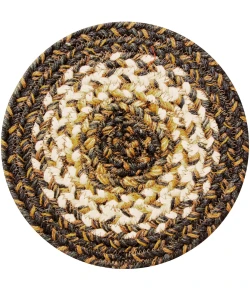 Homespice Decor Jute Braided Accessories Kilimanjaro Black 240022PS 8 in. Set of 3 Round Rug