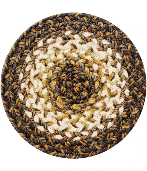 Homespice Decor Jute Braided Accessories Kilimanjaro Black 240022PS 8 in. Set of 3 Round Rug