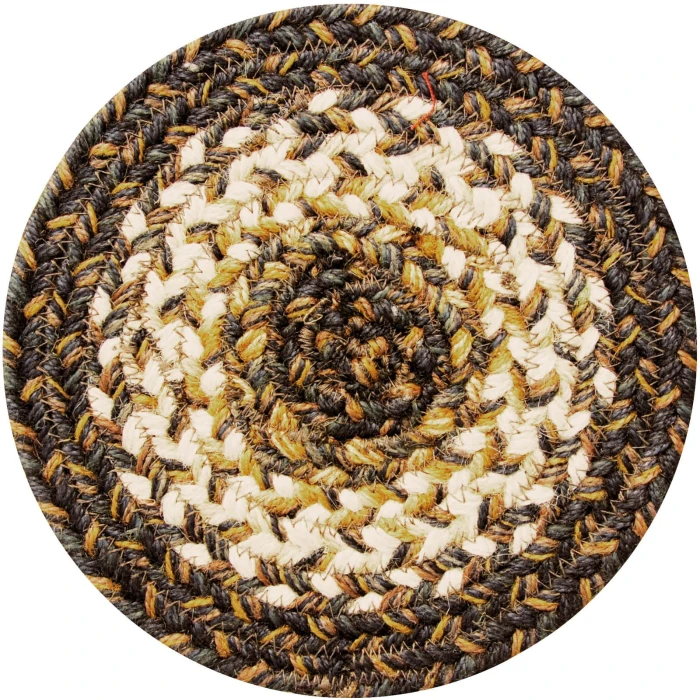Homespice Decor Jute Braided Accessories Kilimanjaro Black 240022PS 8 in. Set of 3 Round Rug