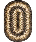 Homespice Decor Jute Braided Accessories Kilimanjaro Black 240054PS 13 in. X 19 in. Set of 4 Oval Rug