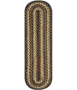 Homespice Decor Jute Braided Accessories Kilimanjaro Black 240130PS 8 in. X 28 in. Set of 13 Oval Rug